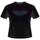 Love Heart equalizer T shirt female girls animated animation flashwear